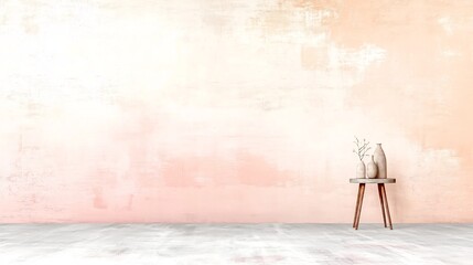 Poster - Refined and contemporary pastel gradient backdrop featuring a soft transition from rose to beige tones enhanced by a delicate textured overlay for a premium impressionist art style aesthetic