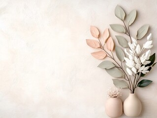 Poster - Calming pastel backdrop with a gradient fade from pale blush to muted sand tones featuring a gentle textured overlay and a refined contemporary vibe  This serene