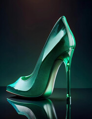 green color shoe, high heel - 그린 컬러 구두, 하이힐