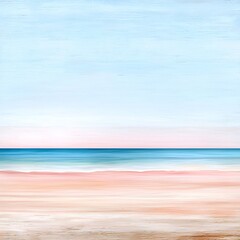 Poster - Ethereal and calming digital artwork featuring a soft pastel backdrop with a gradient fade from pale coral to muted sand tones enhanced by a subtle textured overlay for a refined