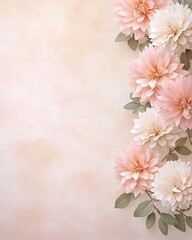 Poster - A serene and elegant floral arrangement featuring a beautiful display of delicate pastel colored blooms with softly textured petals set against a modern background with a warm