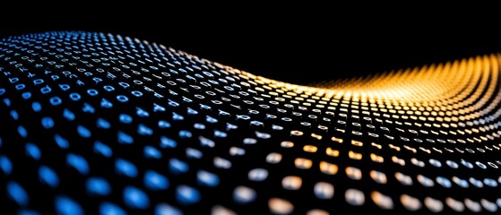 Abstract Binary Code Wave  Digital Data Flow  Technology Background
