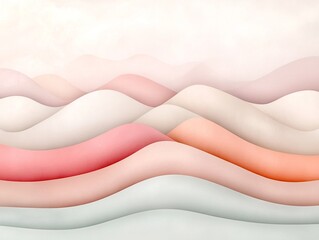Poster - Peaceful Pastel Gradient Landscape A Serene Digital Evoking a Minimalist Contemporary Aesthetic with Subtle Textures and Hues Transitioning from Pale Coral to Muted Sand Tones