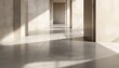 © mhmdyatt - Modern Concrete Corridor with Sunlight Filtering Through