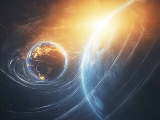 Wall Mural - planet with spiral shape