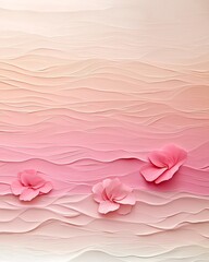 Poster - Tranquil pastel gradient backdrop blending seamless pink to beige tones layered with a subtle grainy texture and refined minimalist composition high end editorial style