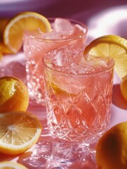 Poster - Glasses with ice and lemons