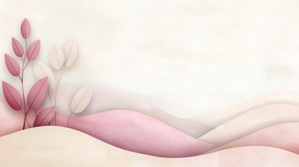 Poster - Pastel Gradient Landscape Transitioning from Soft Pink to Warm Beige with Subtle Textured Noise Overlay for a Chic Elegant Minimalist Modernist Aesthetic and Serene Natural Ambiance