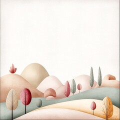 Poster - Minimalist Pastel Gradient Landscape Artwork Showcasing a Graceful Transition from Dusty Rose to Natural Beige Tones Enhanced by a Gentle Textured Effect