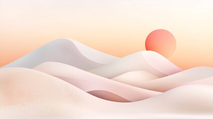 Poster - Elegant pastel gradient landscape featuring soft pink to beige hues with a subtle textured noise overlay showcasing a minimalist and contemporary aesthetic