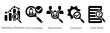© popcornarts - A set of 5 business icons as marketing research, candidate, recruitment, correction