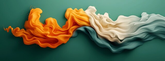 Poster - Vibrant digital showcasing the frequency spectrum and dynamic energy of a flowing river with abstract swirling patterns and chromatic gradients that captivate the senses
