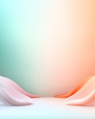 Poster - Serene Pastel Gradient Backdrop with Soft Textured Noise Effect in Contemporary Minimalist Design  Harmonious Palette of Soft Blush and Mint Colors Creates a Calming and Elegant Ambiance