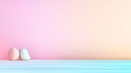Poster - Minimalist Contemporary Pastel Gradient Background with Soft Soothing Hues Textured Noise Overlay and Matte Finish for a Serene Calming Aesthetic