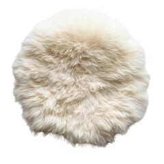 white fur carpet isolated on transparent background.