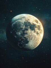 Wall Mural - Full Moon in Sky with Stars