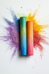 Wall Mural - Two Colored Crayons