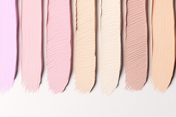 Poster - Soothing pastel gradient makeup foundation that seamlessly shifts from pale pink to muted beige complemented by a gentle textured overlay conveying a minimalist contemporary aesthetic