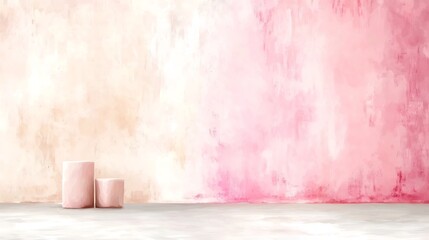Poster - Soft Pastel Gradient Backdrop with Textured Noise Overlay Exuding a Modern and Chic Ambiance Digital Atmosphere