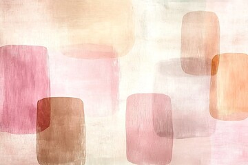 Poster - Tranquil pastel gradient panorama featuring a blended mixture of dusty rose and soft tan hues with a gentle textured overlay that creates a polished