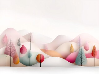 Poster - Tranquil pastel gradient scenery featuring a subtle pink to beige color transition layered textured effect and modern minimalist aesthetic