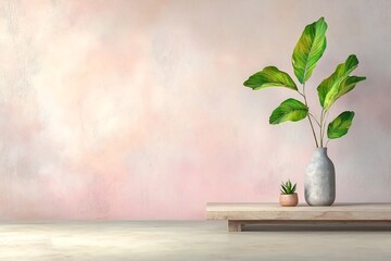 Poster - A refined and modern backdrop with a gentle pastel pink to beige gradient delicate textured overlay and a minimalist aesthetic creates a tranquil and inviting atmosphere