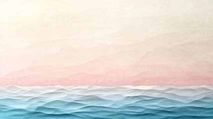 Poster - Serene Minimalist Pastel Gradient Seascape with Subtle Textured Overlay Evoking a Tranquil Contemporary Aesthetic