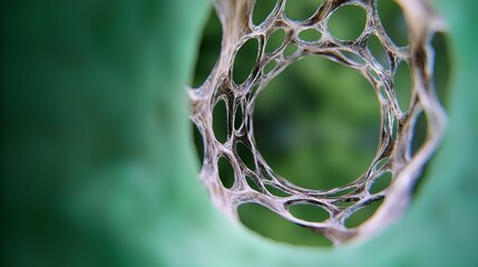 Poster - Abstract Fractal Light Background  3D Render  Nature Inspired  Organic Texture  Hole  Netw