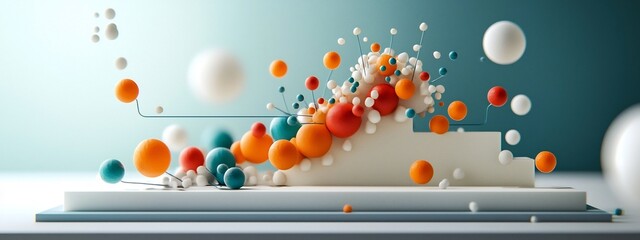 Poster - a 3d rendered conceptual diagram illustrating the frequency response of a population to changes in f