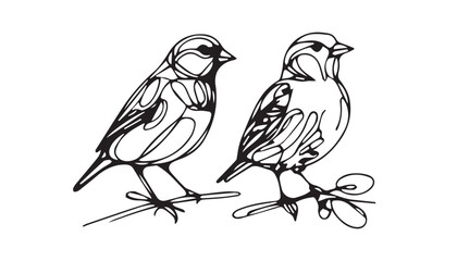 Wall Mural - Bird line art image icon design illustration