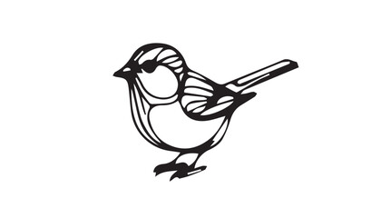 Wall Mural - Bird line art image icon design illustration