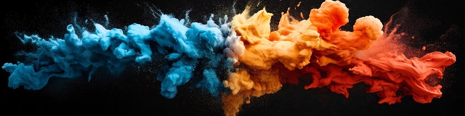 Poster - Vibrant Multicolored Digital Explosion of Dynamic Energy and Motion   A visually striking abstract digital art composition with a fluid