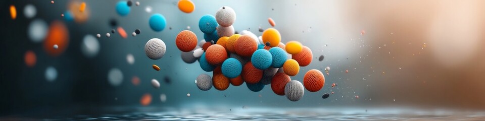 Fototapete - vibrant 3d data visualization depicting the frequency distribution of media consumption habits withi