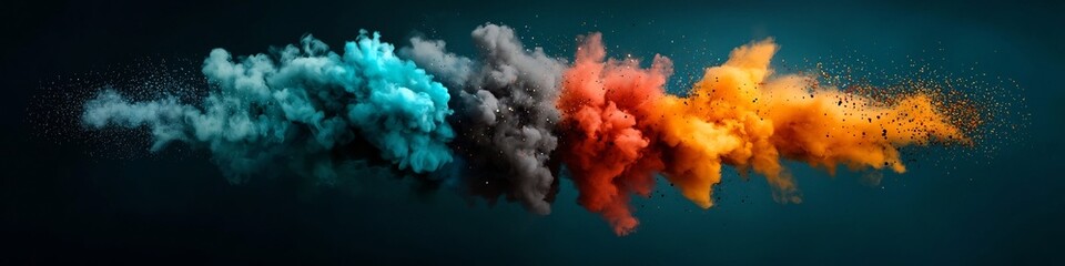 Poster - Captivating explosion of color and motion   a visually striking digital art piece that visualizes the frequency distribution and dynamic patterns of social interactions within a community