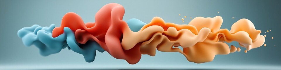 Poster - vibrant 3d animated visualization of a wave packet undergoing absorption and emission at certain fre