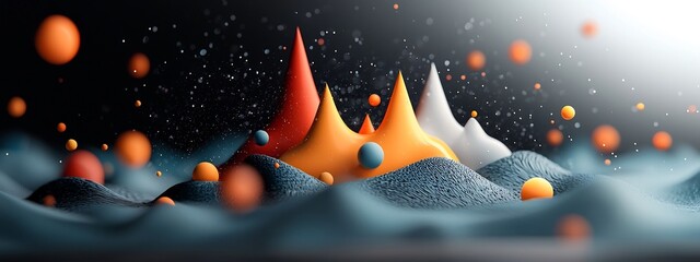 Poster - dispersion of wave packet separating into different frequencies abstract 3d rendered futuristic scie