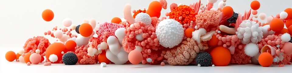 Poster - Visually striking 3D rendered abstract composition depicting the frequency distribution of dietary preferences within a population  The vibrant  colorful