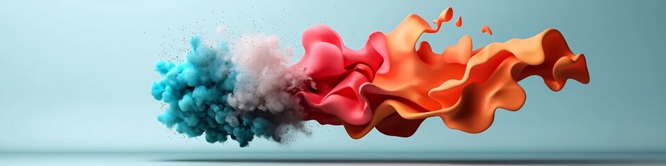 Poster - Animated visual representation of a wave packet undergoing absorption and emission at certain frequencies showcasing the dynamic and colorful energy flow