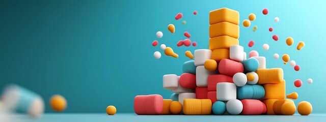 Fototapete - a 3d rendered abstract visual representation of the frequency distribution of consumer preferences i
