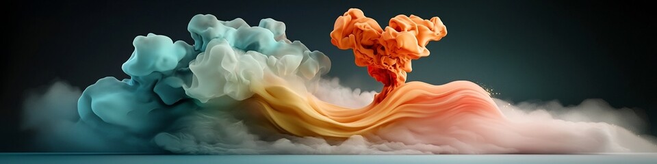 Poster - Mesmerizing 3D animated visualization showcasing the absorption and emission of a wave packet at certain frequencies