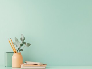 Poster - Online Education Tools with Digital Learning Devices on Desk, Featuring Online Education Accessories for Remote Learning