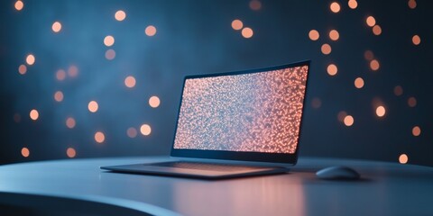 Poster - Innovative Technology Smart Monitor on Display in Modern Workspace, Highlighting Innovative Technology Concepts Under Soft Evening Lights