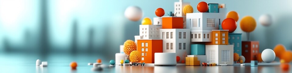 Poster - a visually captivating 3d rendered depicting an abstract and geometric representation of various arc