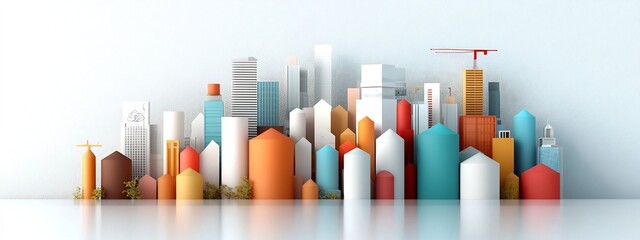 Poster - a 3d rendered visualization of the frequency distribution of air pollution levels in a modern colorf
