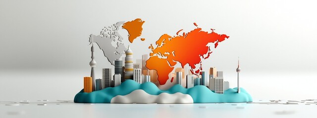 Poster - Vibrant Visualizing the Frequency Distribution of Urbanization Rates Across the Global City Landscape Showcasing the Growth and Connectivity of Modern Metropolises Worldwide