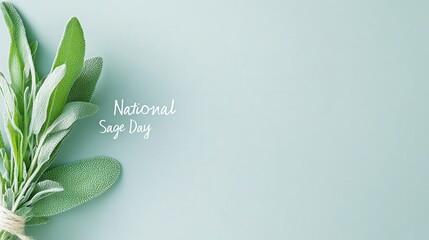 Canvas Print - Minimalist Sage Leaf Composition Celebrating National Sage Day