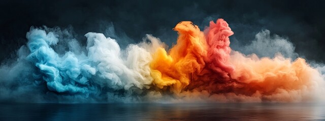 Poster - vibrant explosion of color and motion representing the powerful roar of a waterfall a digital showca