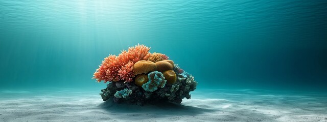Poster - Vibrant and Colorful 3D Rendered Spectrogram Visualizing the Frequency Content of a Coral Reef s Underwater Soundscape Showcasing the Diversity and Complexity of Marine Ecosystems