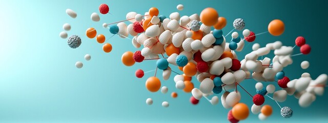 Poster - 3d rendered diagram illustrating the frequency response of a biological system to environmental chan