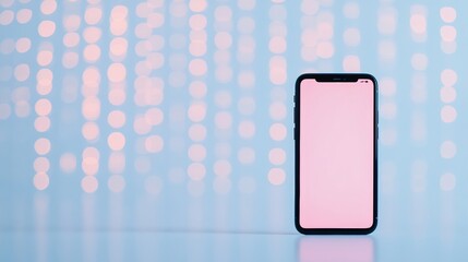 Aufkleber - Neon-Lit Smartphone with Abstract Digital Grids for Travel Planning